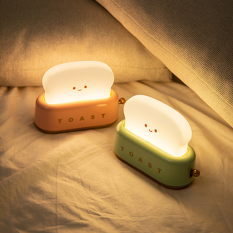Creative LED Bread Maker Night Light USB Charging Dimming Toast Lamp Bedroom Children Timing Sleeping Lamps Funny Light Pi-Mart