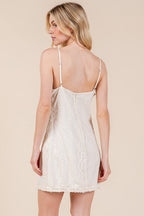 New Summer Lace Detail Adjustable Strap Mini Cami Dress For Women Feminine and Elegant Lace-Detail Cami Dress with Adjustable Straps