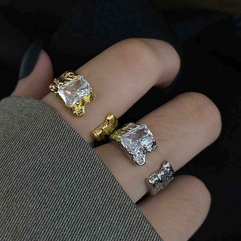Crystal Zircon Open Adjustable Ring Pi-Mart