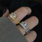 Crystal Zircon Open Adjustable Ring Pi-Mart
