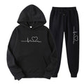 Men's And Women's Fleece-lined Sweater Suit Autumn And Winter Heart Figure Hoodie Lootquake LLC