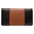 Checkbook Cover Brown/Black Strong & Courageous Josh. 1:9 EasyOptionXY LLC