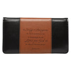 Checkbook Cover Brown/Black Strong & Courageous Josh. 1:9 EasyOptionXY LLC
