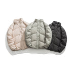 Men's Fashion Simple Raglan Sleeve Printing Stand-up Collar Down Jacket