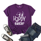Women's Bunny Happy Easter Print Top Pi-Mart
