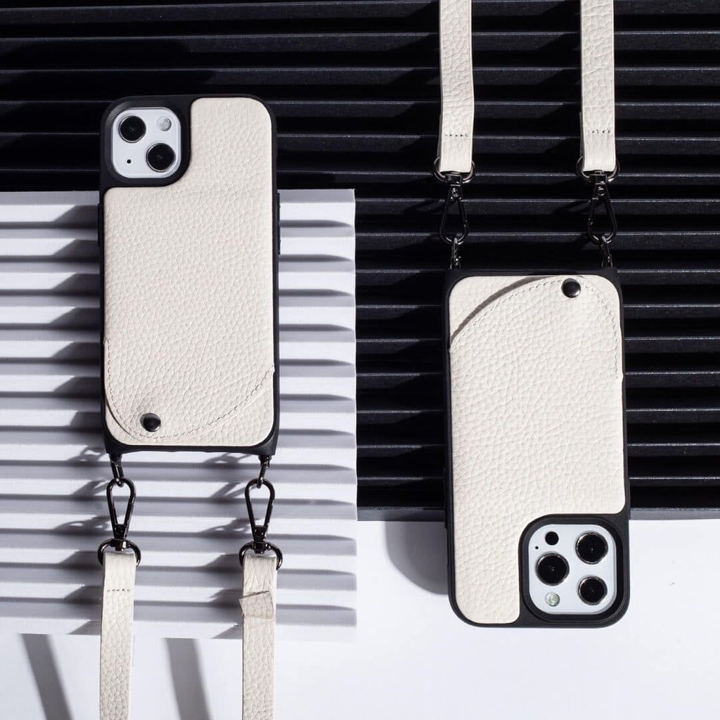 Noemie Napa Crossbody Strap and Wallet Phone Case for iPhone 13 Pro, White/Black EasyOptionXY LLC