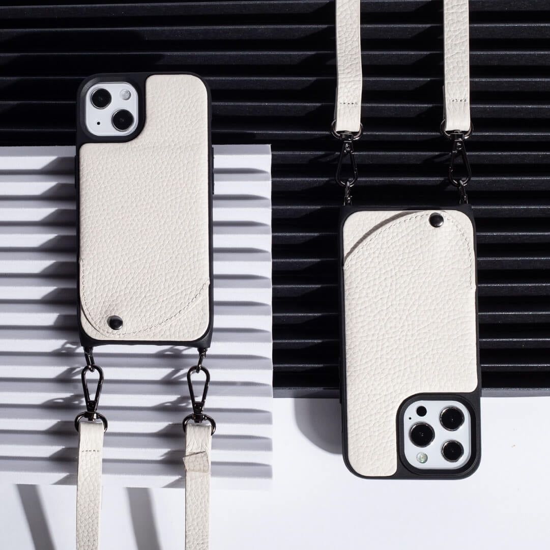 Noemie Napa Crossbody Strap and Wallet Phone Case for iPhone 13 Pro, White/Black EasyOptionXY LLC