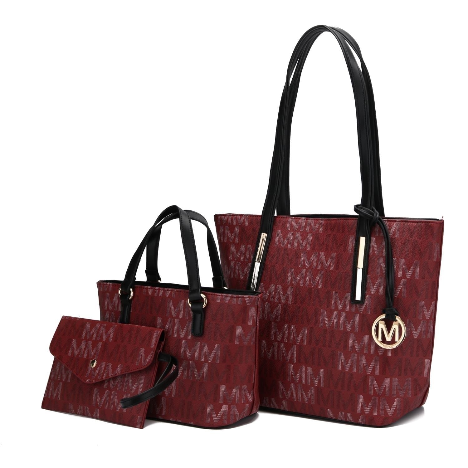 MKF Collection 3PC Aylet M Tote with Mini Handbag and Wristlet Pouch by Mia K. (Color Beige) EasyOptionXY LLC