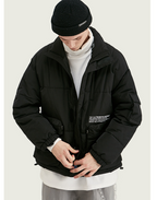 Print thick warm cotton suit men's stand collar cotton coat