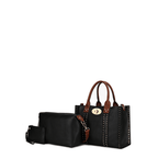 MKF Collection Women's Elissa Satchel Handbag with Pouch and Coin Purse Set, 3-Piece, Black EasyOptionXY LLC