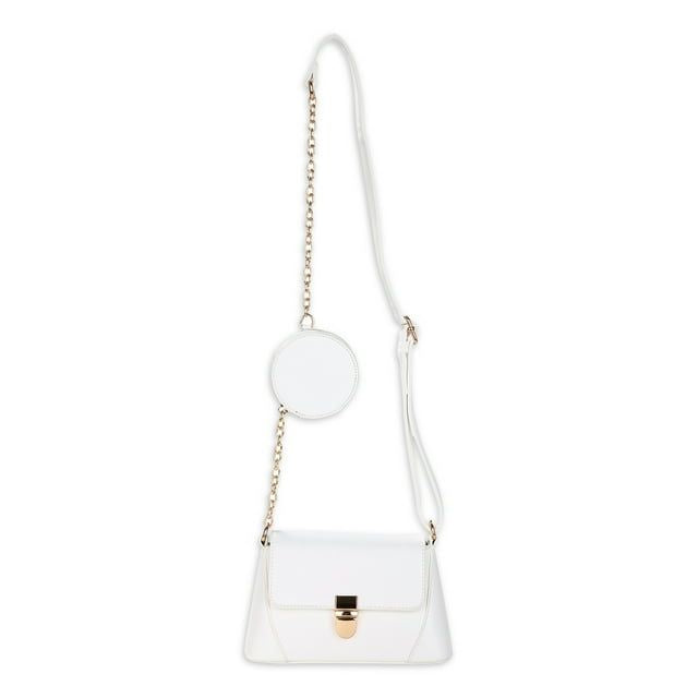 BeCool Women's Adult Crossbody Handbag with Purse 2-Piece Set Cream. EasyOptionXY LLC