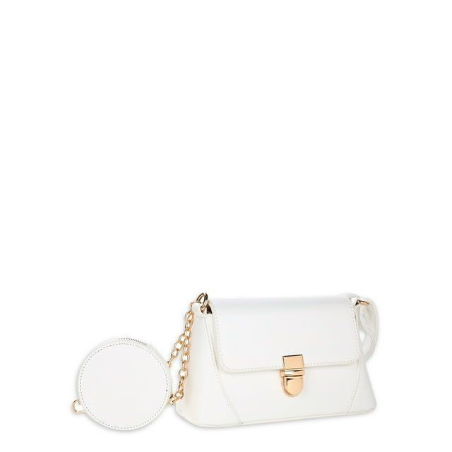 BeCool Women's Adult Crossbody Handbag with Purse 2-Piece Set Cream. EasyOptionXY LLC