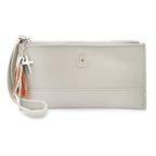 Ladies Cream Lord's Prayer Wristlet with Stainless Steel Cross Charm & Leather Tassel EasyOptionXY LLC