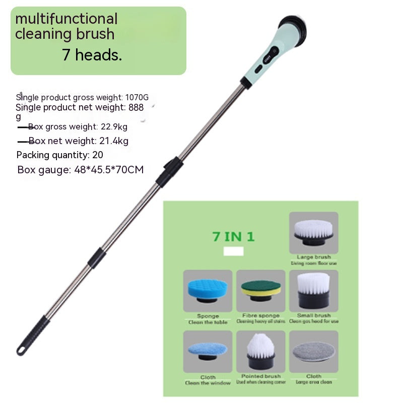 Multifunctional Household Wireless Electric Cleaning Brush Toilet Kitchen Retractable Nine-in-one Portable Pi-Mart