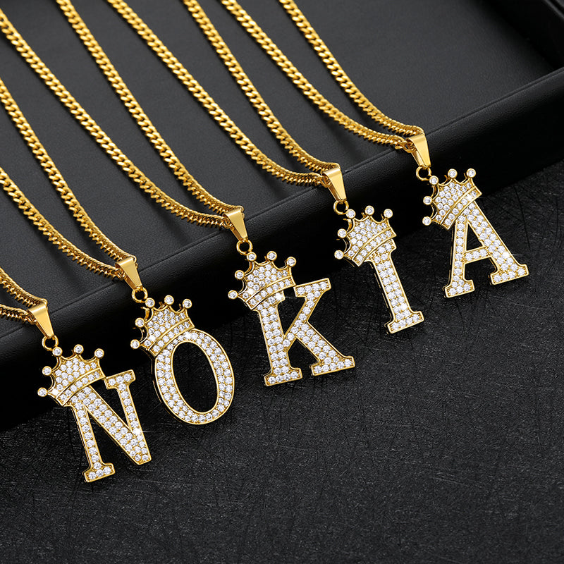Zircon Alphabet Necklace - SJB-DIAMOND ELITES