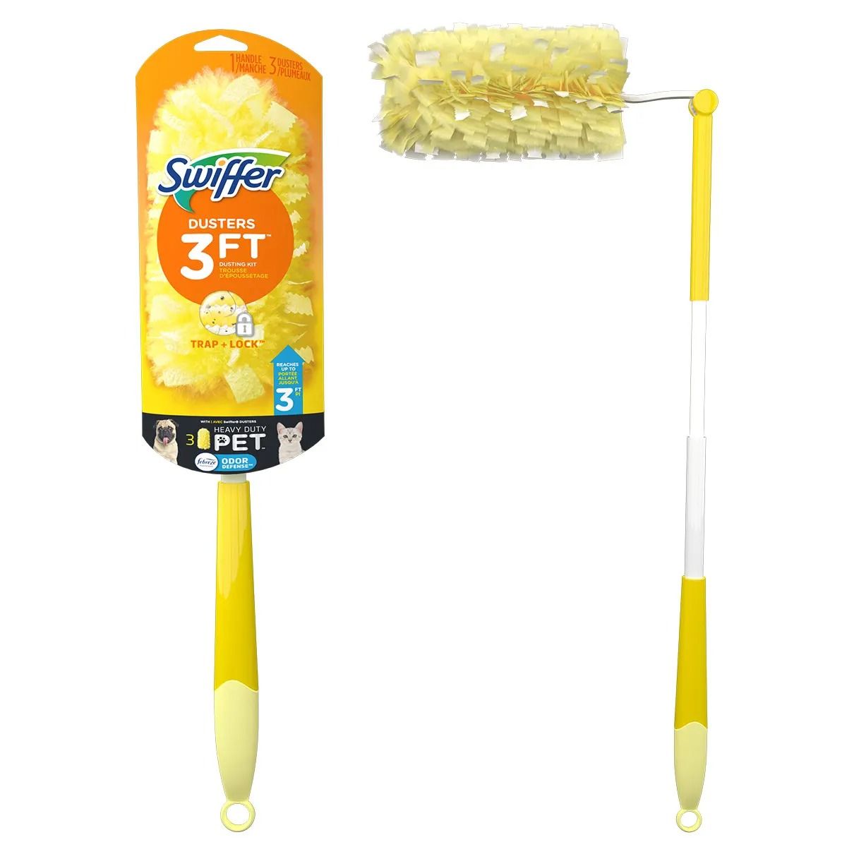 Swiffer Dusters Heavy Duty 3 ft Extendable Handle Dusting Kit Unscented (1 Duster, 3 Refills) EasyOptionXY LLC
