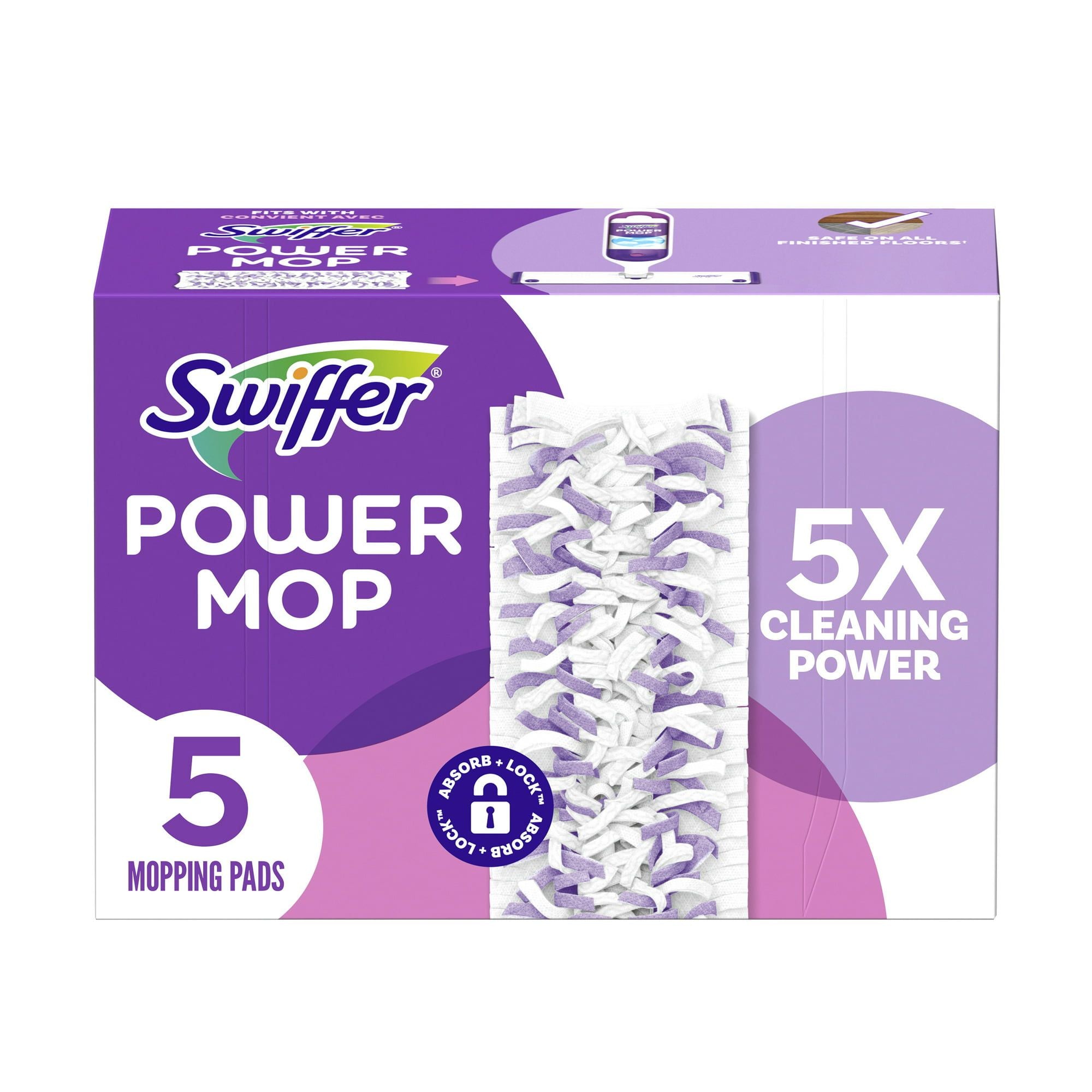 Swiffer PowerMop Multi-Surface Mopping Pad Refills, 5 Count Mop Heads EasyOptionXY LLC
