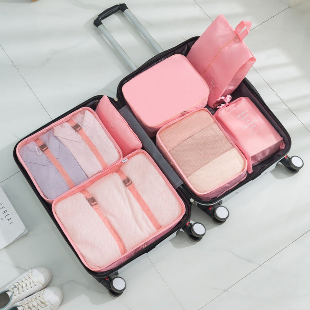 7Pcs a set of large-capacity travel bags, tote wet and dry separation fitness bags, suitcase seven-piece storage set, travel bag organizer - SJB-DIAMOND ELITES