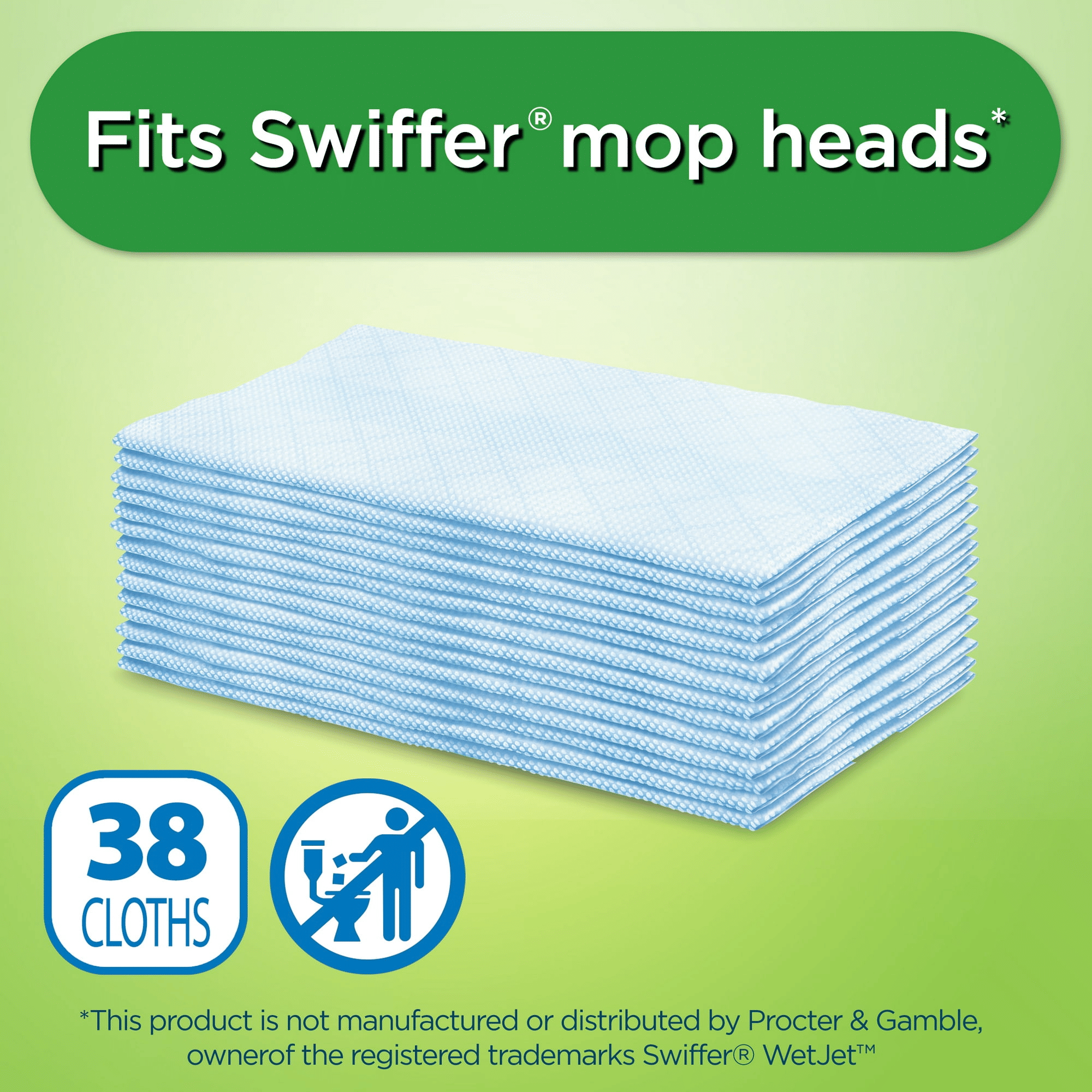 Great Value Wet Mopping Cloth Refills, 38 Count EasyOptionXY LLC