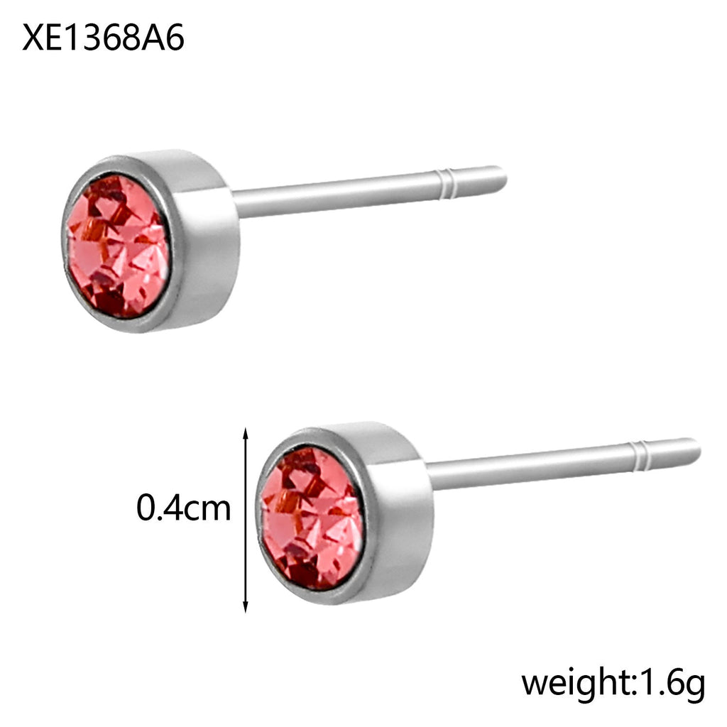Stainless Steel Gold-plated Birthday Stone Constellation Diamond Bone Nail Pi-Mart