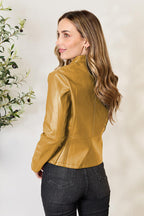 Women Classic Neck Zip-Up Jacket For Everyday Wear Elegant Girls Jacket Stevvex