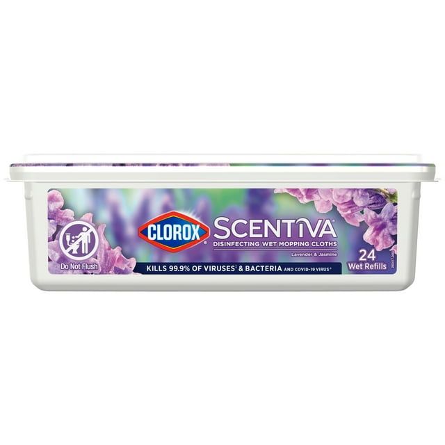 Clorox Scentiva Disinfecting Wet Mop Pads, Tuscan Lavender and Jasmine, 24 Count EasyOptionXY LLC