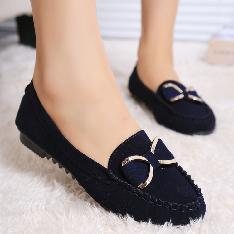 Fashion Bowknot Flats Shoes Women Casual Solid Loafers Cozy Shoes Pi-Mart
