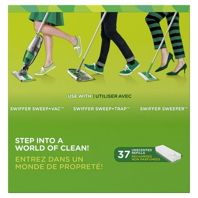 Swiffer Sweeper Dry Sweeping Pad Multi Surface Refills for Dusters Floor Mop, Unscented, 37 Count