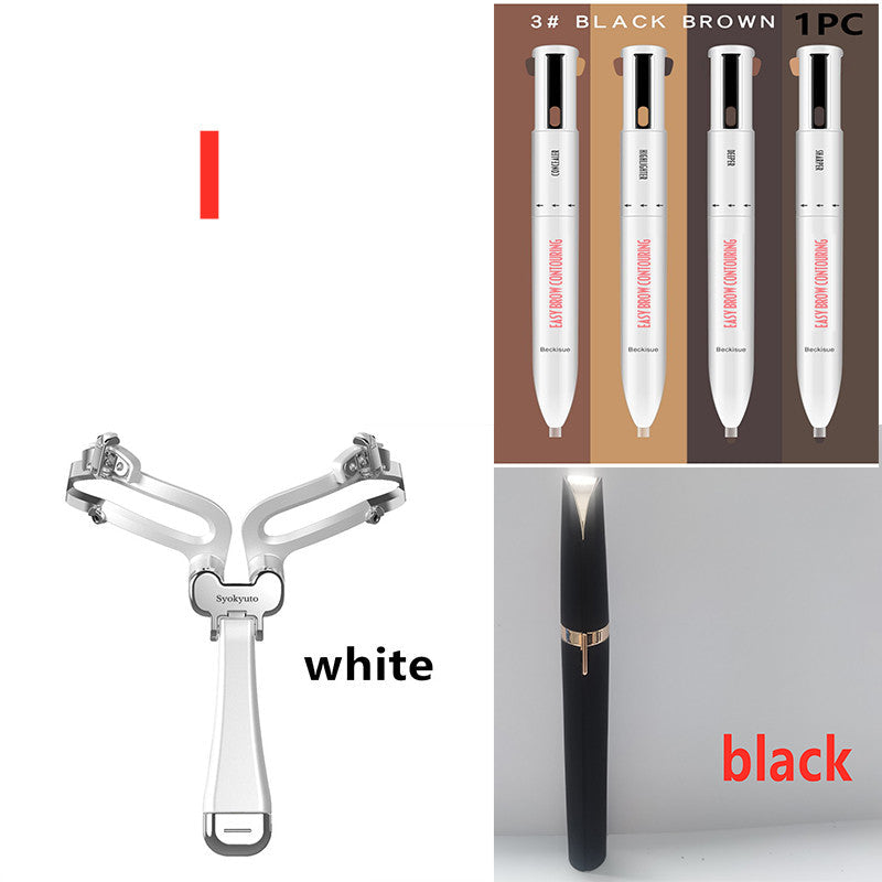 Eyebrow Shaping Set 3 In 1 Foldable Adjustable Eyebrow Stencil For Perfect Brows Shapes Makeup Pi-Mart