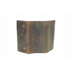 Men's RFID Signal Blocking Tri-Fold Trucker's Wallet in Distressed Brown Genuine Leather with Antique Brass Color Chain