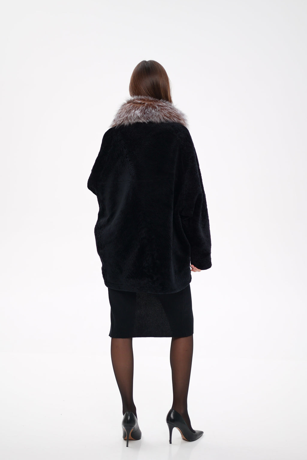 Palermo Genuine Astrakhan Silver Fox Trim Coat - SJB-DIAMOND ELITES