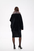 Palermo Genuine Astrakhan Silver Fox Trim Coat - SJB-DIAMOND ELITES