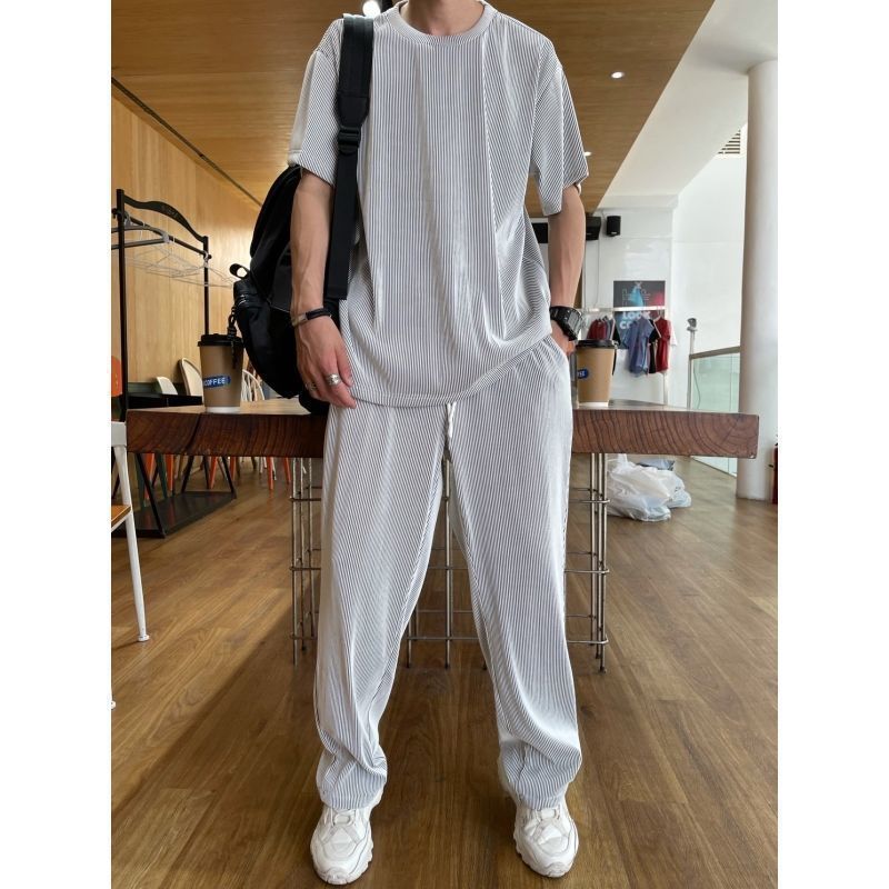 Drapey Short Sleeve Trousers Casual Two Piece Suit Lootquake LLC