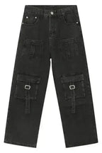 Mid Rise Men's Jeans with Cargo Pockets