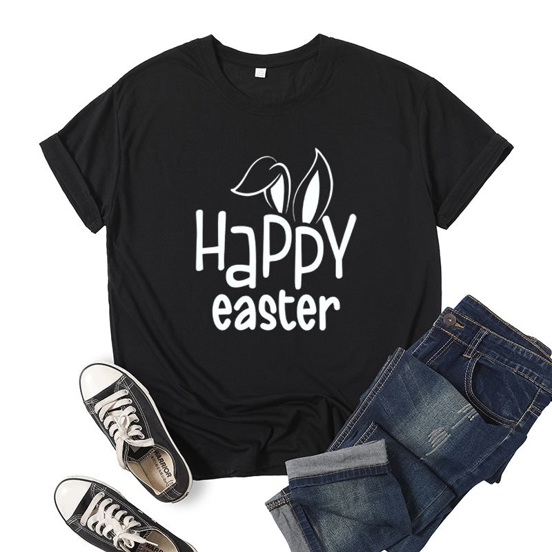 Women's Bunny Happy Easter Print Top Pi-Mart