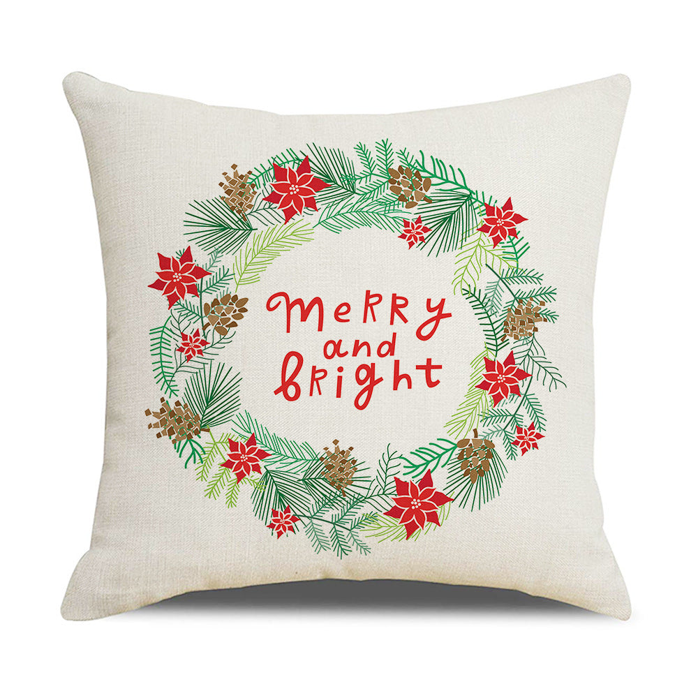 Santa Printed Cushion Sofa Cushion Home Furnishing Pi-Mart
