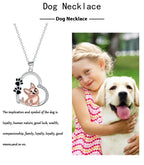 Lovely Heart-shaped Design Pet Dog Pendant Necklace Personality Pi-Mart