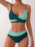 Women's Two-piece Casual Swimsuit P229 Green - SJB-DIAMOND ELITES