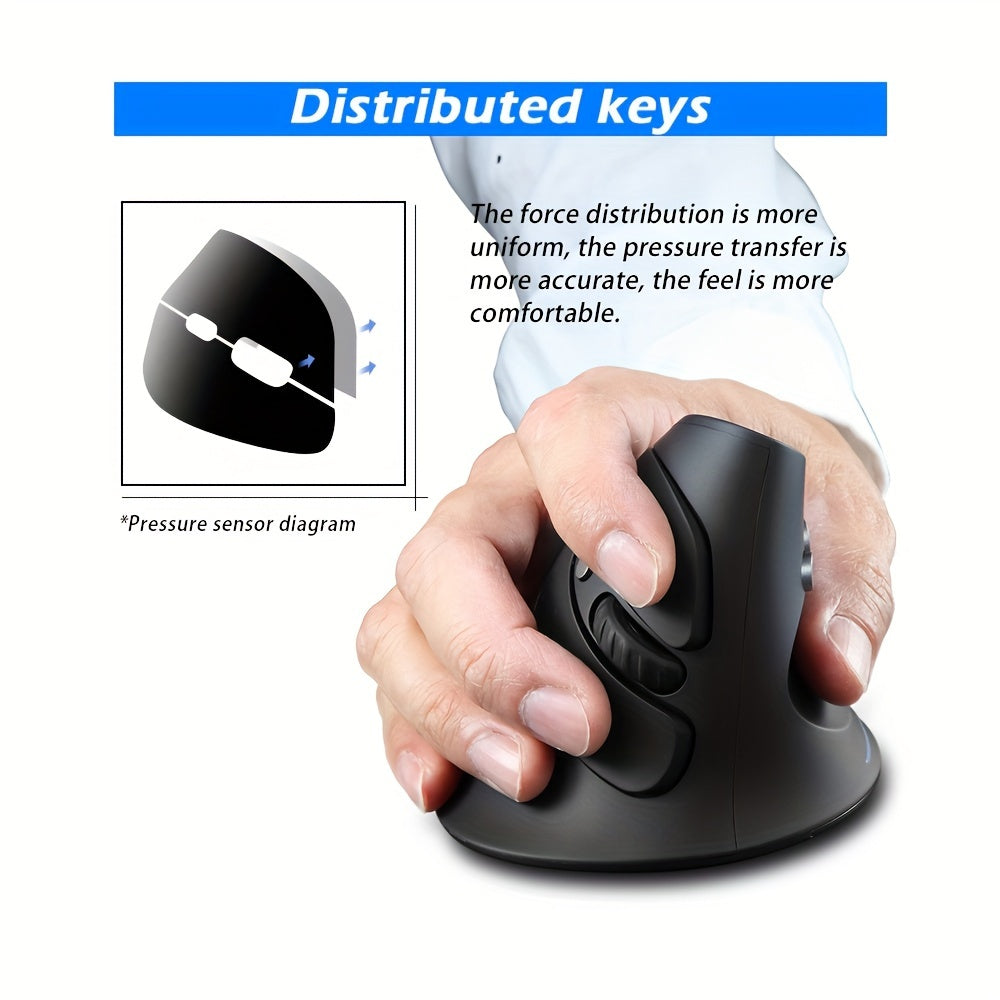 ZELOTES Ergonomic Wrist Rest Mouse, 2.4G Vertical Wireless Gaming Mouse, Comfort Grip, Right Hand Orientation, Battery Powered (Batteries Not Included), 393.7inch Range, Plastic Material, No Charging Function, ≤36V Operatin Lootquake LLC