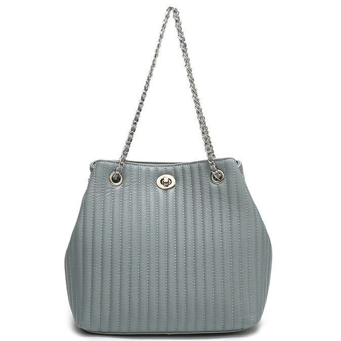 Large Hobo bag Chain Handle Cowhide Bucket Fashion Shoulder Handbag Genuine Leather Embroidery SHOMICOBOUTIQUE