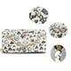 XOXO Women's Small White Graffeti Print Saffiano Leather Zip Wallet withChain & Wristlet EasyOptionXY LLC