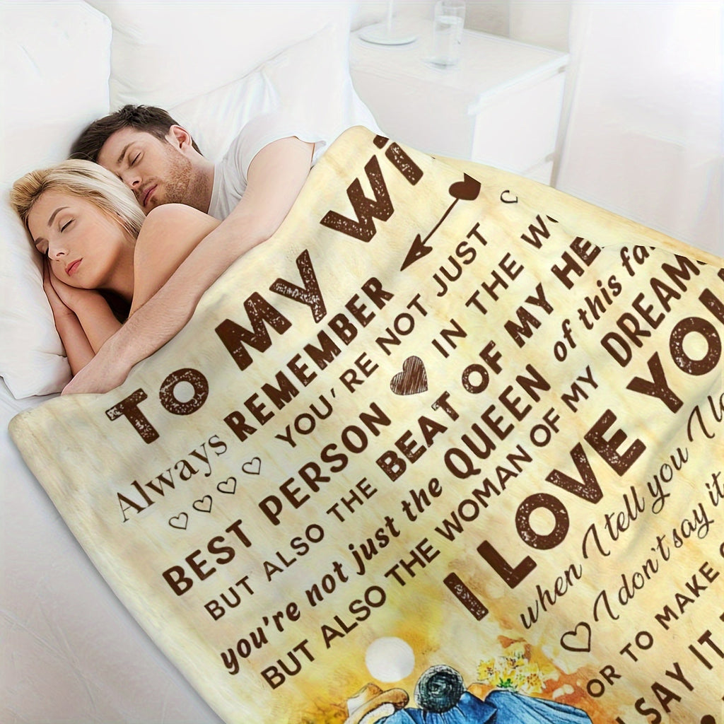 Valentine's Day Gifts For Wife, Wedding Anniversary, Romantic Gifts For Wife, Throw Blanket