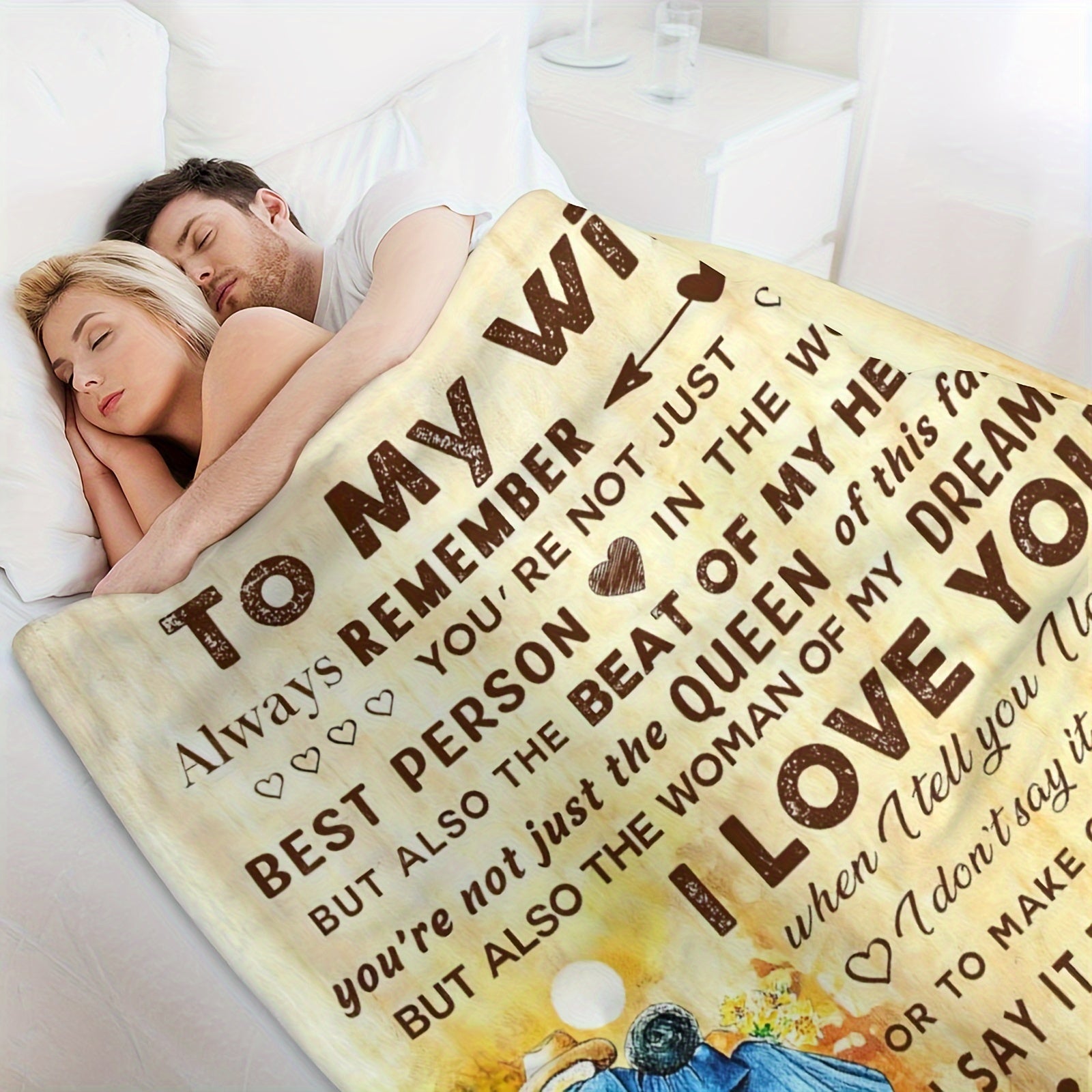 Valentine's Day Gifts For Wife, Wedding Anniversary, Romantic Gifts For Wife, Throw Blanket