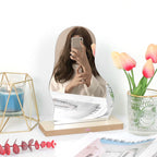 Korean style Makeup Mirror Ins Irregular Acrylic Decorative Mirror Wooden Base Cosmetic de maquillaje Beauty Tools Dropshipping - SJB-DIAMOND ELITES