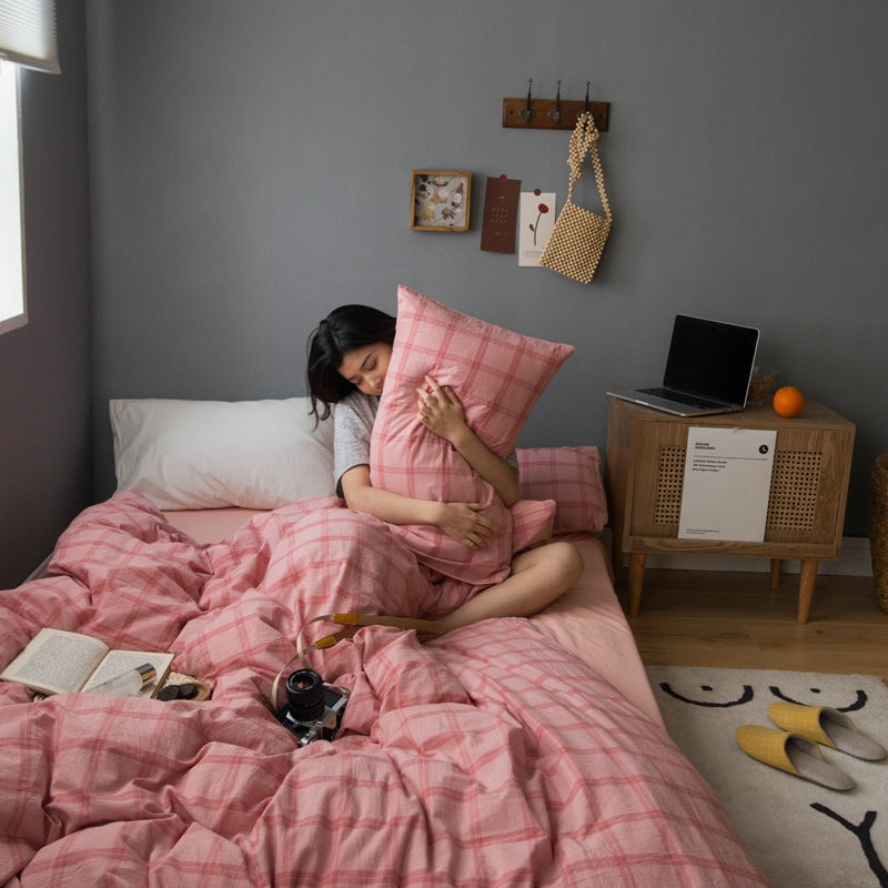 Simple check sheet duvet cover Pi-Mart