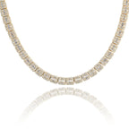 Full bar zircon square men's necklace Pi-Mart