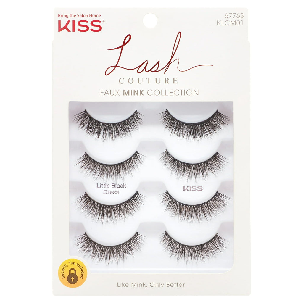 KISS Lash Couture Faux Mink False Eyelashes, Little Black Dress, 4 Pairs EasyOptionXY LLC