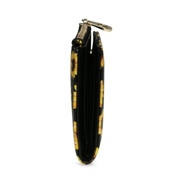 No Boundaries Women's Snap Wallet, Sunflower Black EasyOptionXY LLC