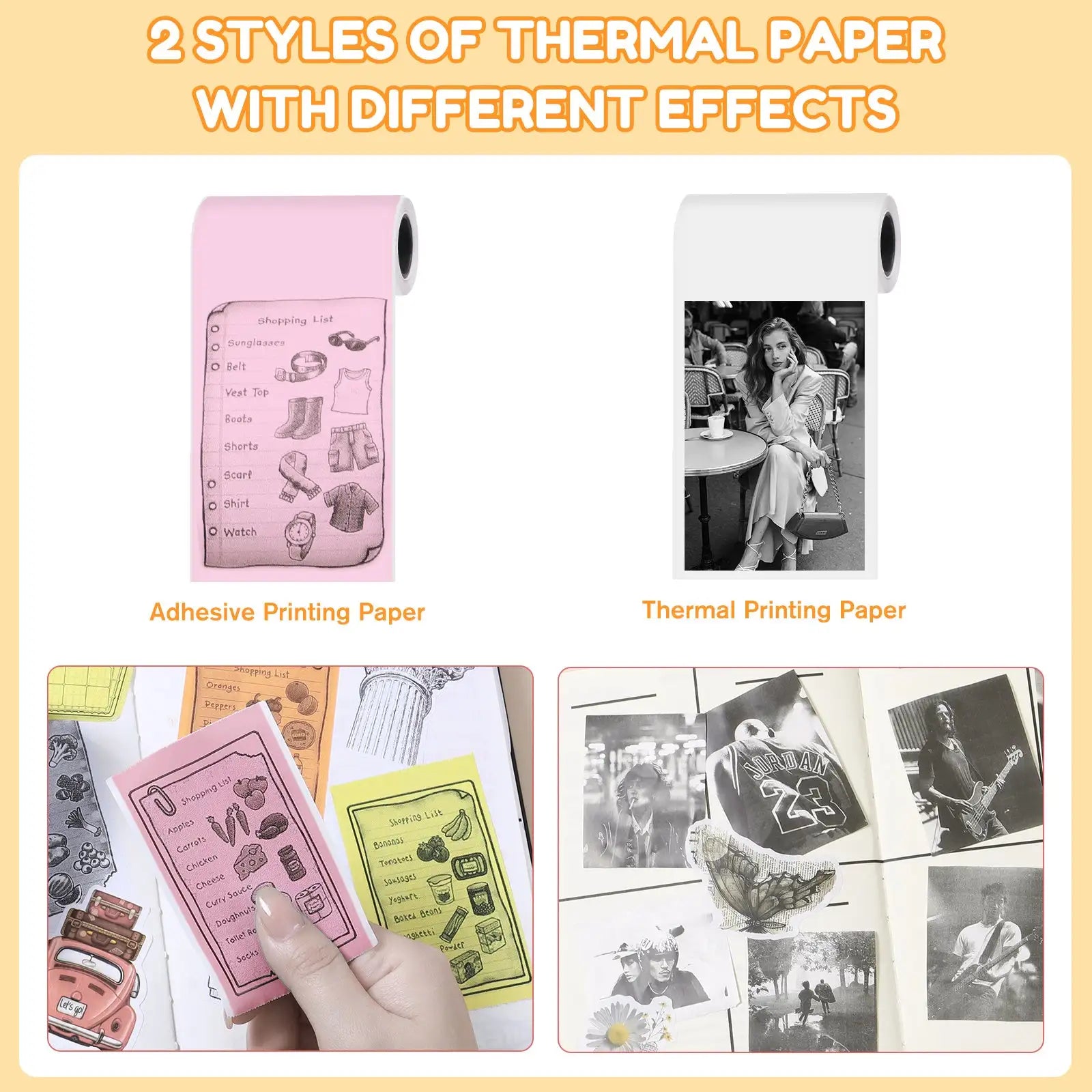 Mini Printer, All Purpose Sticker Maker With Thermal Papers, Bluetooth Portable Printer All Purpose - SJB-DIAMOND ELITES
