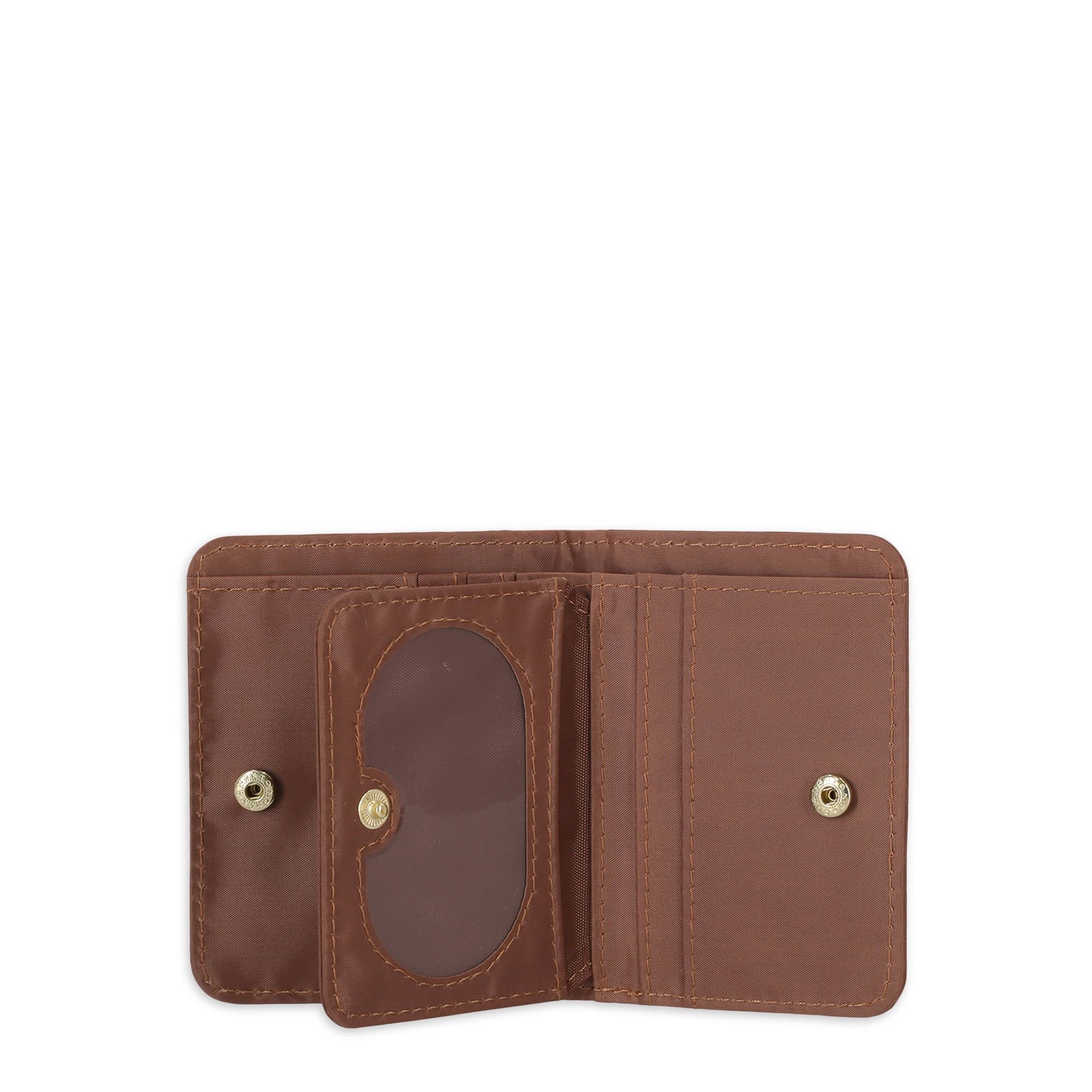 Time and Tru Women's Sharon Two Fold Wallet Vinyl Solid Brown EasyOptionXY LLC